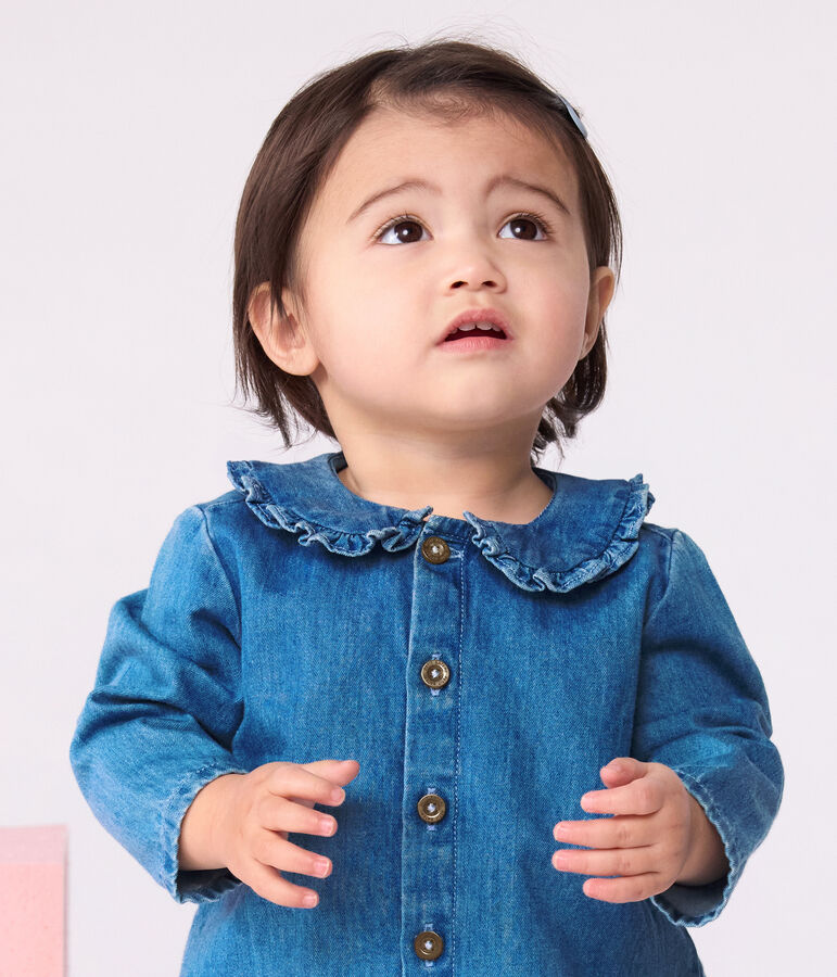 Blouse en denim l&eacute;ger b&eacute;b&eacute; bleu DENIM CLAIR