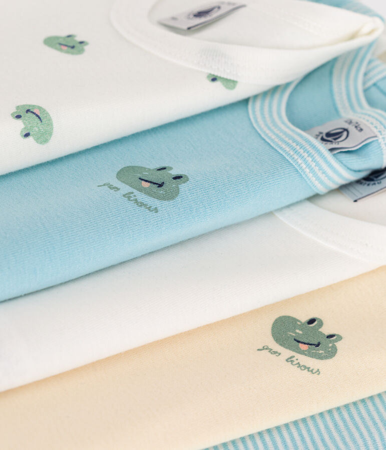 Lot de 5 bodies sans manches en coton imprim&eacute; b&eacute;b&eacute; variante 1