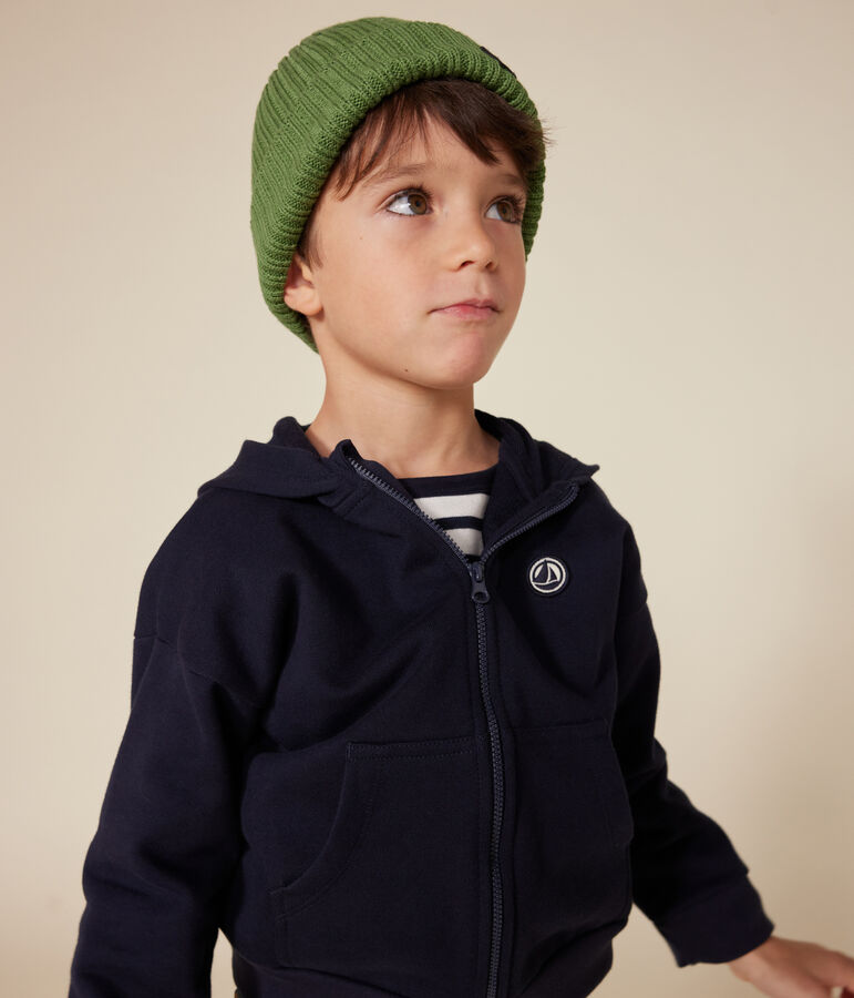 Sweatshirt zipp&eacute; &agrave; capuche enfant gar&ccedil;on bleu SMOKING
