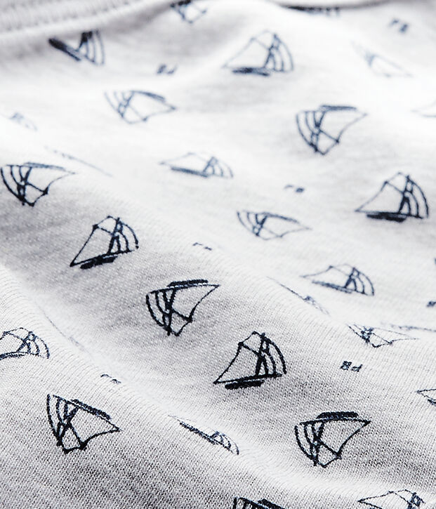 Body naissance gar&ccedil;on manches courtes imprim&eacute; gris/bleu