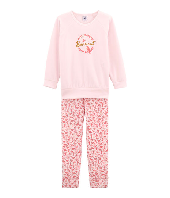 Pyjama petite fille rose VIENNE/blanc MULTICO