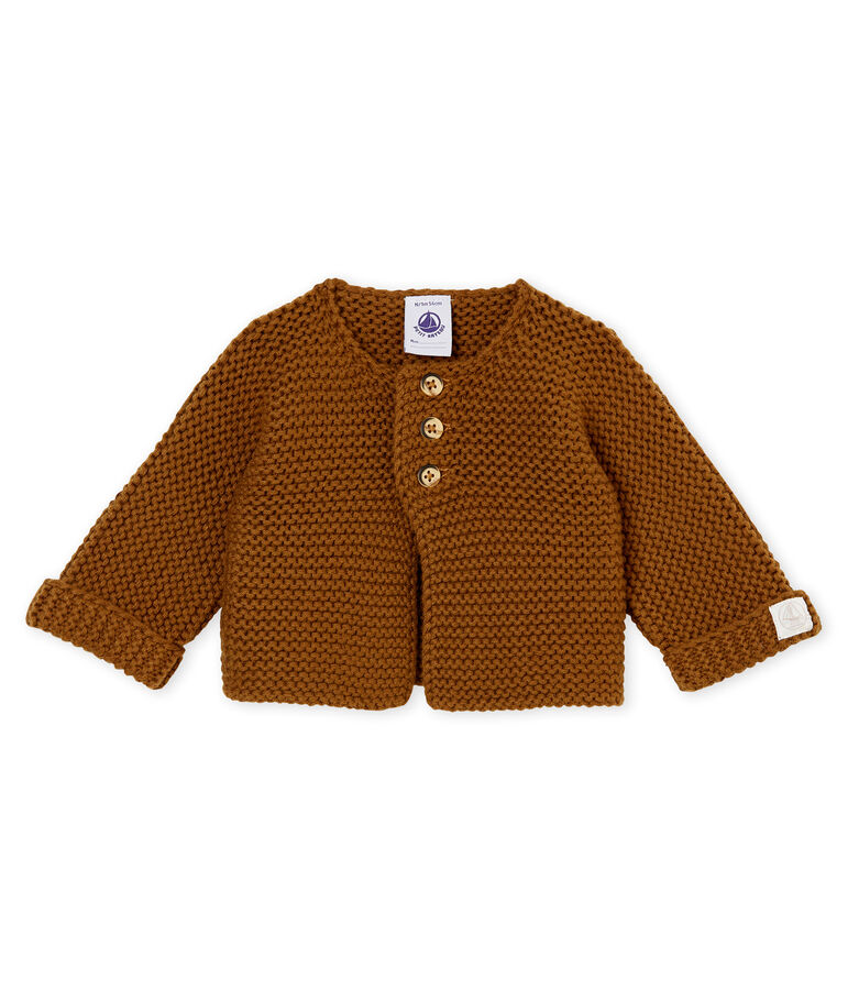 Cardigan point mousse b&eacute;b&eacute; mixte marron