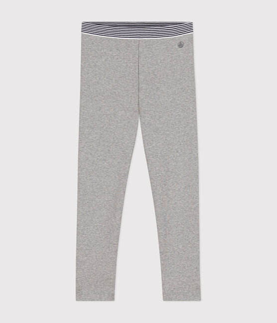 Jegging en coton élasthanne enfant fille gris CHATON CHINE
