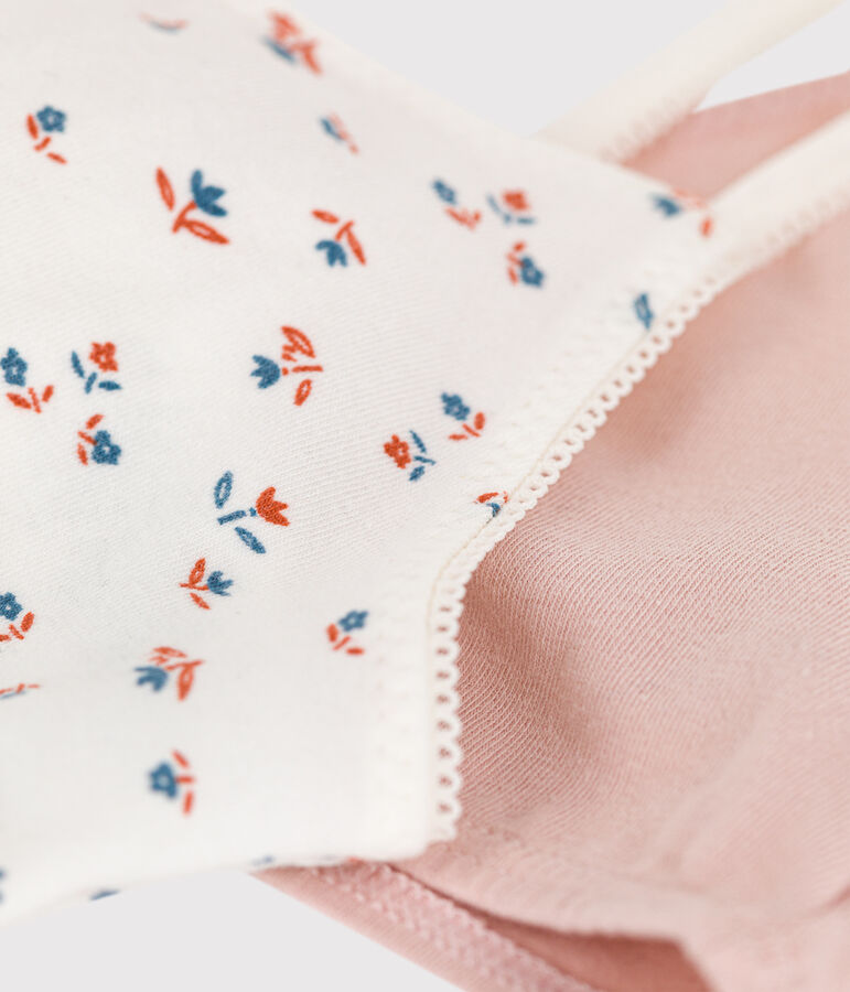 Lot de 2 brassi&egrave;res fleur en coton et &eacute;lasthanne multicouleur