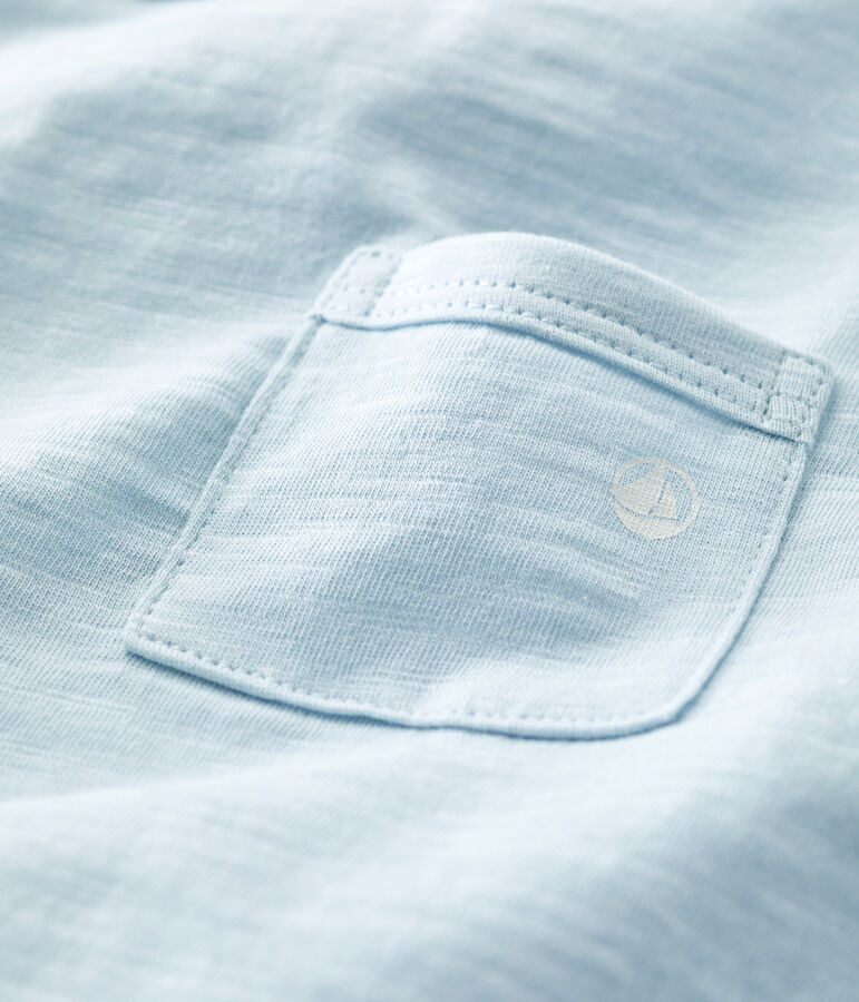 Tee-shirt manches courtes uni en jersey b&eacute;b&eacute; bleu PLEINAIR