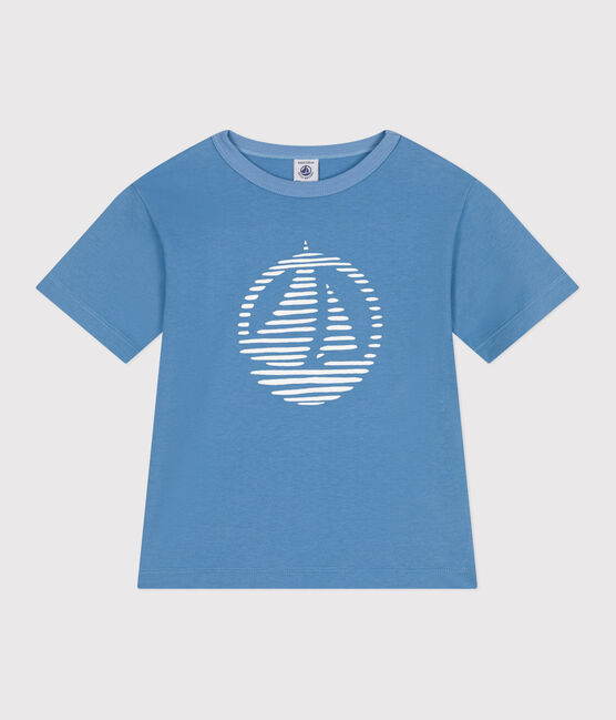 Teeshirt enfant en coton manches courtes imprimé bleu ALASKA