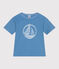 Teeshirt enfant en coton manches courtes imprimé bleu ALASKA
