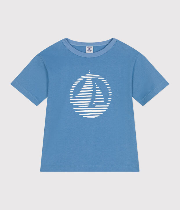 Teeshirt enfant en coton manches courtes imprim&eacute; bleu