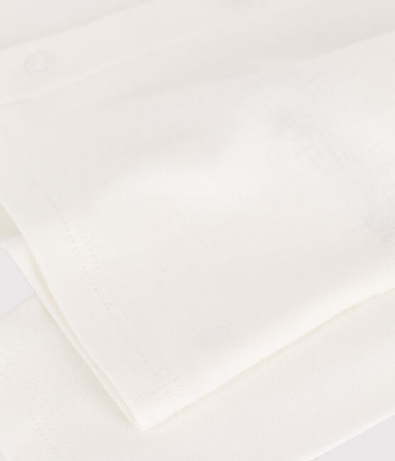 Cardigan bébé en coton uni blanc MARSHMALLOW