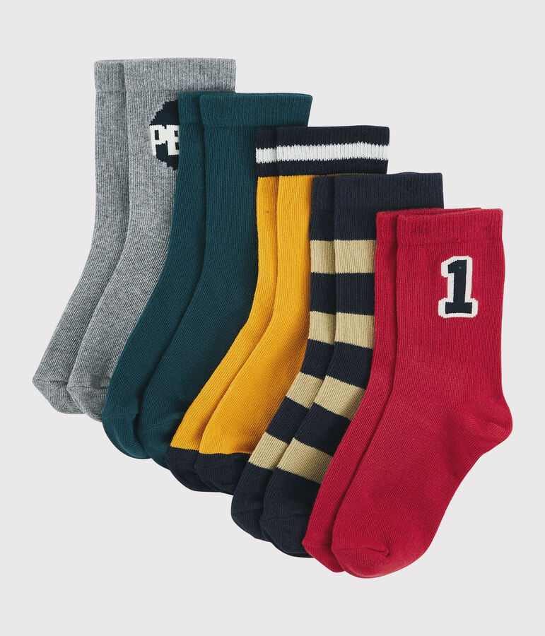 Lot de 5 paires de chaussettes enfant gar&ccedil;on multicouleur