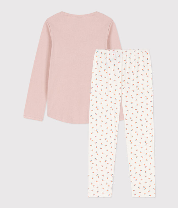 Pyjama petite fille en coton rose/multicouleur