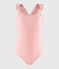 Maillot de bain 1 pièce recyclé enfant fille rose GRETEL/blanc MARSHMALLOW