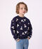Sweatshirt enfant en coton imprim&eacute; bleu/multicouleur