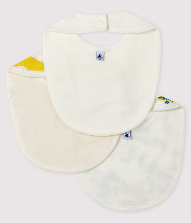 Lot de 3 bavoirs b&eacute;b&eacute; fille en c&ocirc;te multicouleur