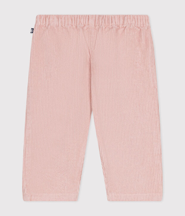 Pantalon en velours b&eacute;b&eacute; rose