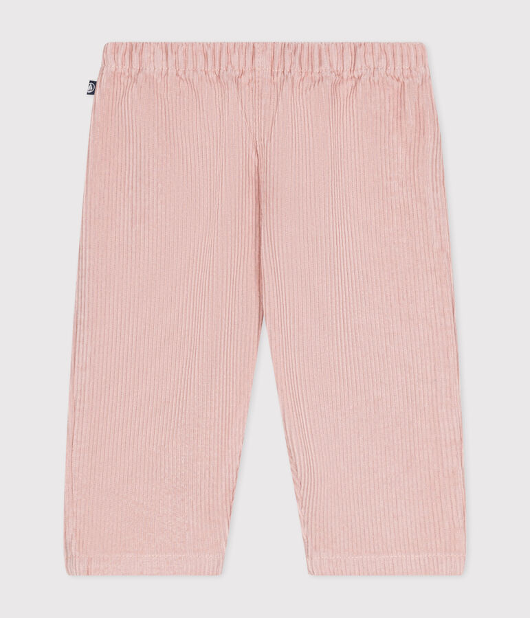 Pantalon en velours b&eacute;b&eacute; rose