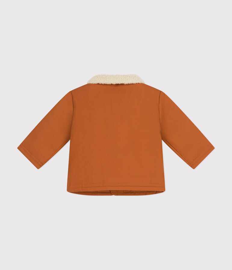 Veste courte doubl&eacute;e sherpa b&eacute;b&eacute; marron ECUREUIL