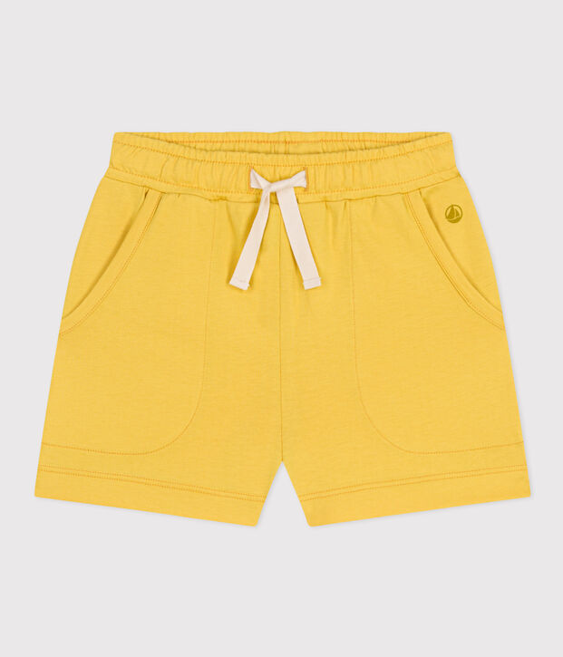 Short en coton enfant fille jaune