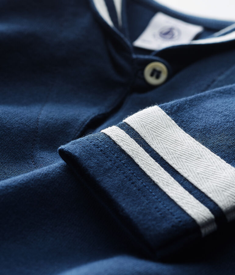 Robe manches longues col vareuse b&eacute;b&eacute; fille bleu