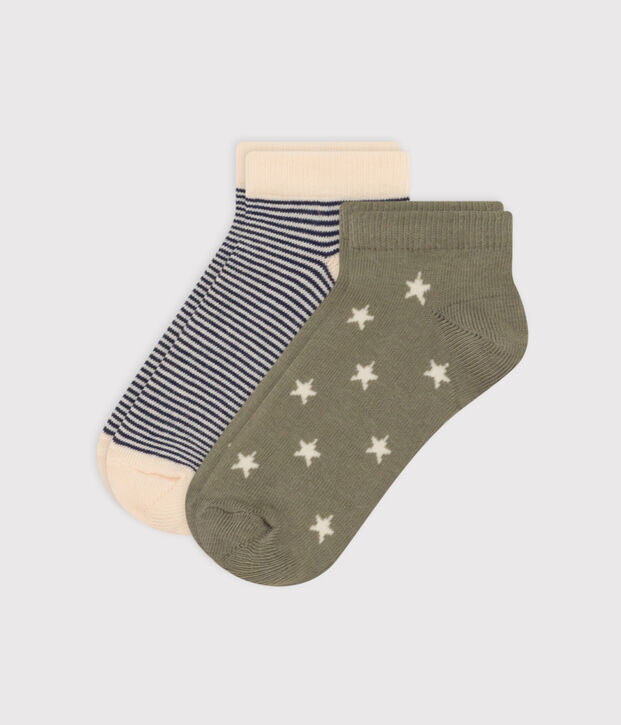 Lot de 2 paires de chaussettes &eacute;toiles en jersey de coton enfants multicouleur