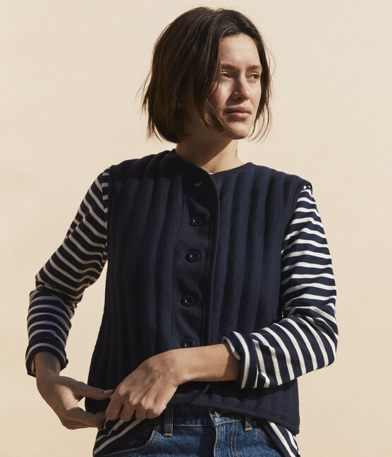 Cardigan sans manches moelleux Femme bleu SMOKING