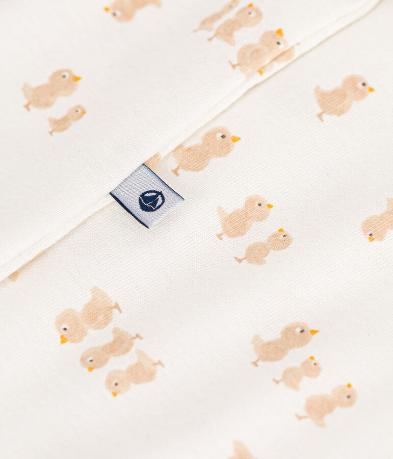 Combisac en coton b&eacute;b&eacute; blanc MARSHMALLOW/gris GRIS