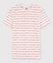 Tee-shirt L'ICONIQUE col rond en coton bio Femme blanc MARSHMALLOW/rouge TERKUIT