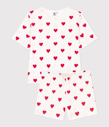 Pyjacourt cœur en coton femme