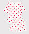 Pyjacourt c&oelig;ur en coton femme blanc/rouge