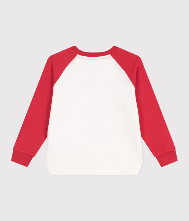 Sweatshirt enfant en coton imprim&eacute; rouge/rouge