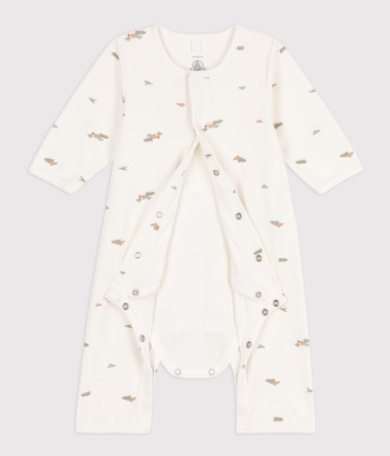 Bodyjama imprim&eacute;s en coton blanc MARSHMALLOW/blanc MULTICO