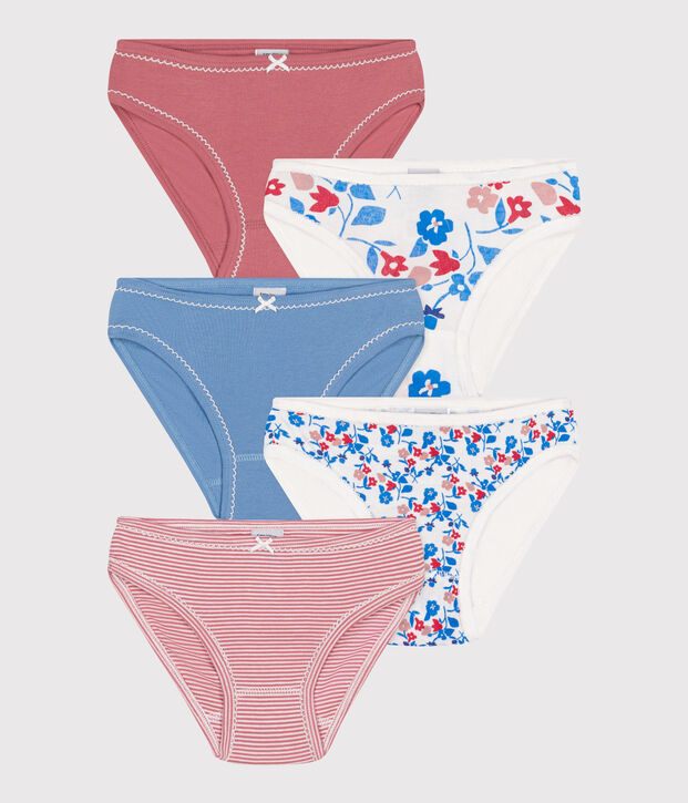 Lot de 5 culottes enfant en coton fleuries multicouleur