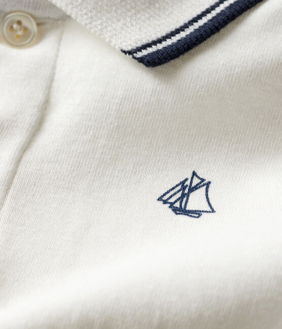 Polo manches courtes bébé garçon blanc MARSHMALLOW