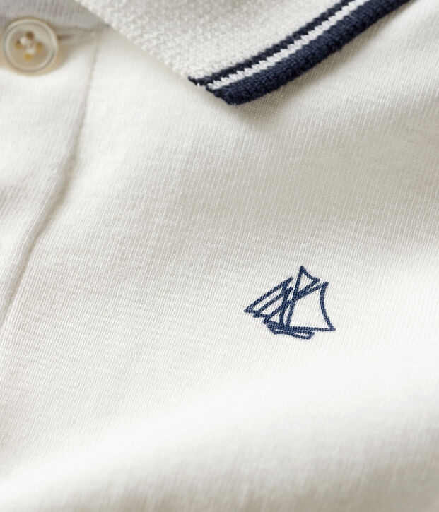 Polo manches courtes b&eacute;b&eacute; gar&ccedil;on blanc