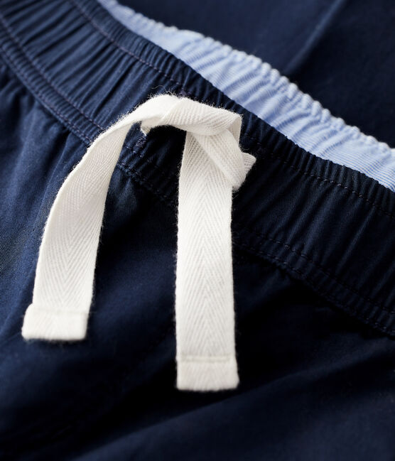 Pantalon regular en serge de coton enfant garçon bleu SMOKING