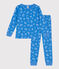 Pyjama enfant en coton manches longues imprimé vans bleu BRASIER/gris MARSHMALLOW