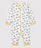 Dors-bien sans pieds bébé imprimé panthères en coton blanc MARSHMALLOW/blanc MULTICO