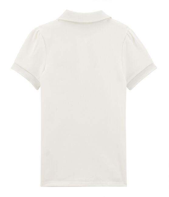 Polo à manches courtes enfant fille blanc MARSHMALLOW
