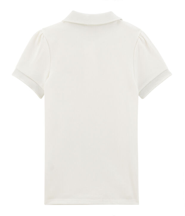Polo &agrave; manches courtes enfant fille blanc