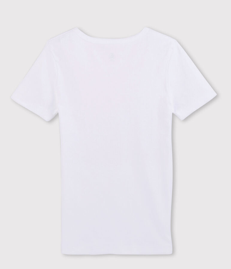 T-shirt manches courtes col V Homme blanc