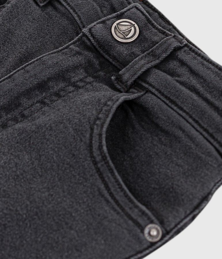Pantalon enfant en denim noir NOIR DELAVE