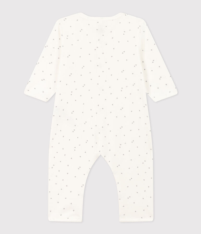 Pyjama b&eacute;b&eacute; &eacute;toiles en coton sans pieds blanc MARSHMALLOW/blanc MISTIGRI