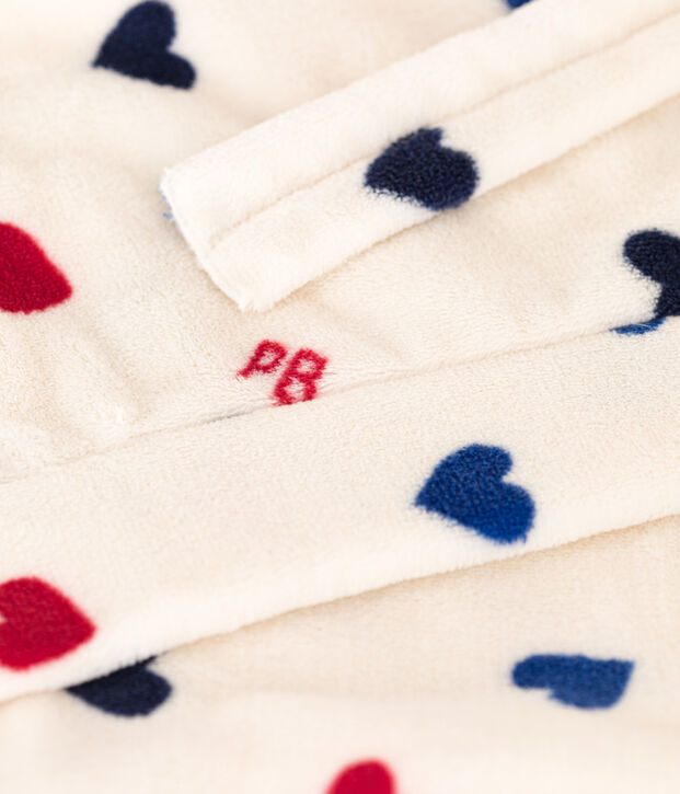 Robe de chambre en polaire enfant &eacute;cru/multicouleur
