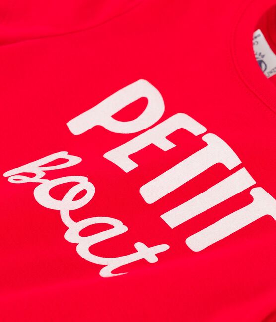 Tee-shirt manches courtes avec motif en coton bébé rouge PEPS
