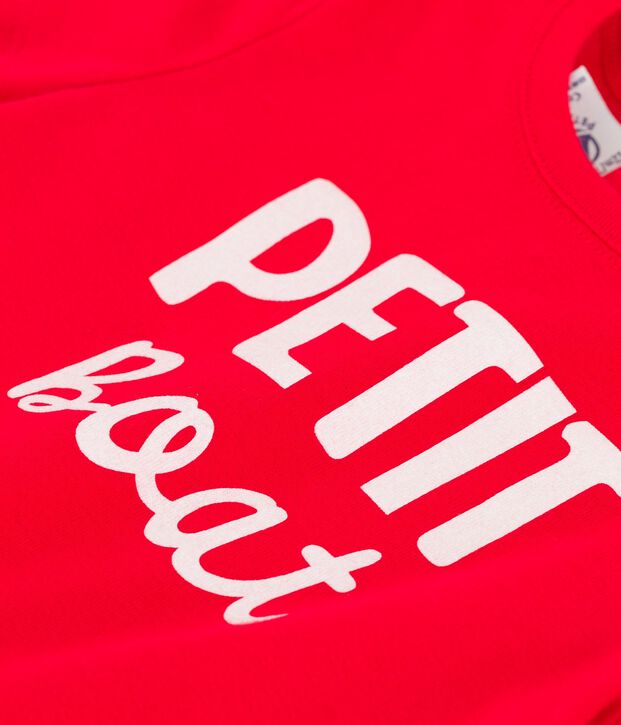 Tee-shirt manches courtes avec motif en coton b&eacute;b&eacute; rouge