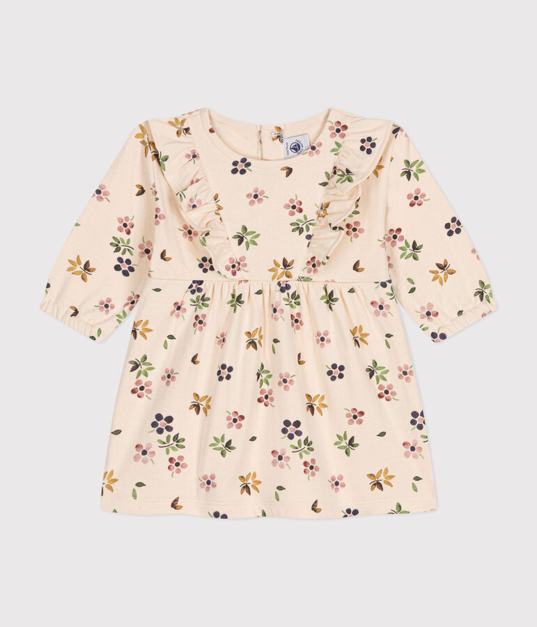 Robe manches longues en tubique b&eacute;b&eacute; blanc AVALANCHE/ MULTICO