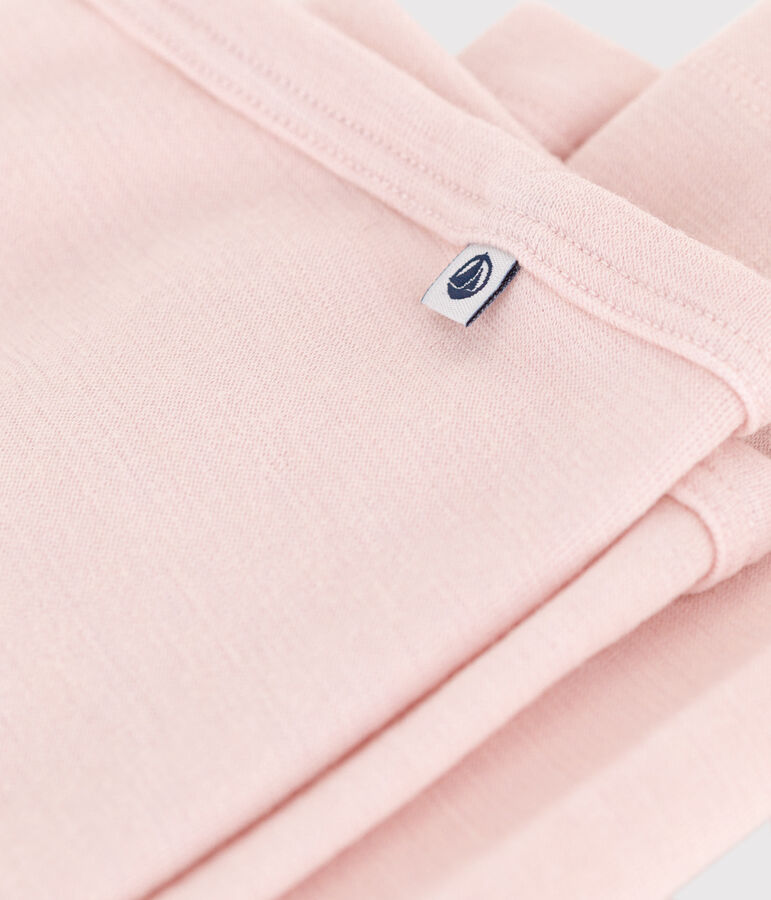 Legging petite fille/petit gar&ccedil;on en laine et coton rose SALINE