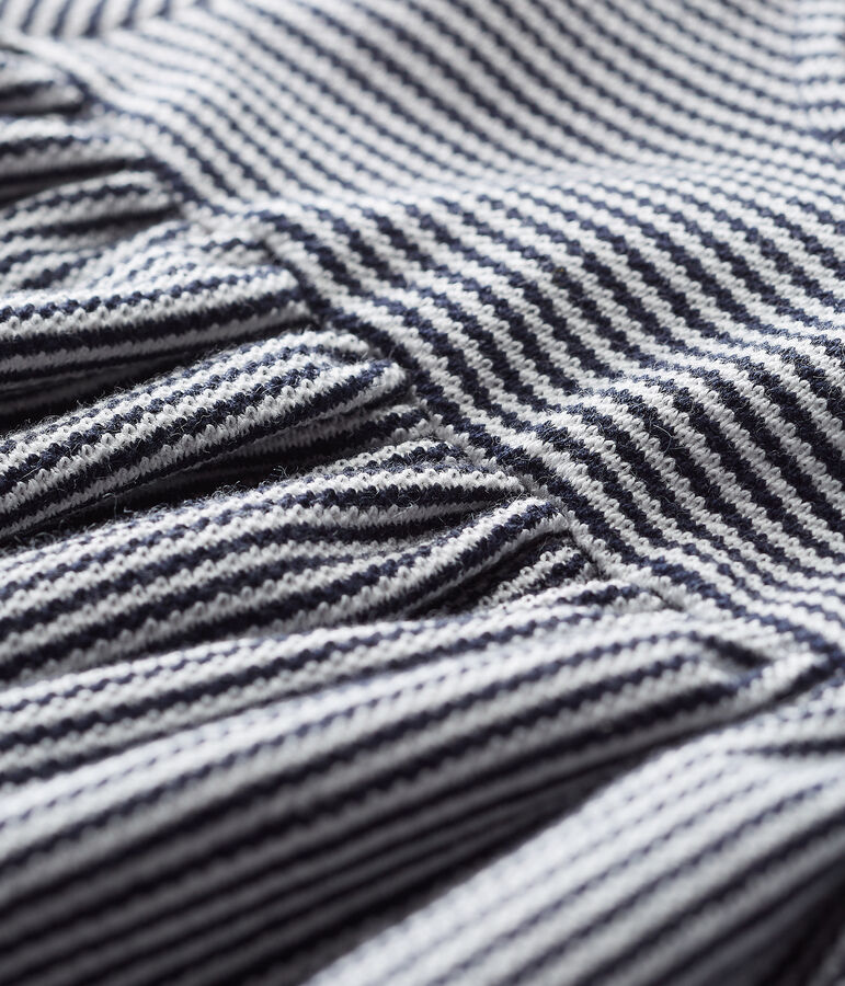 Robe manches courtes milleraies b&eacute;b&eacute; fille bleu/blanc