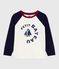 Tee-shirt enfant manches longues en coton imprimé colorblock bleu MILK/ SOIR