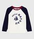 Tee-shirt enfant manches longues en coton imprimé colorblock